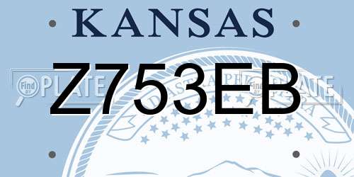 Z753EB Kansas License Plate