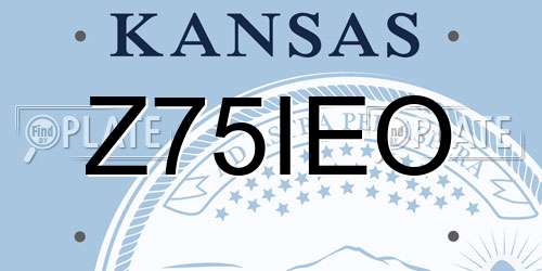 Z75IEO Kansas License Plate