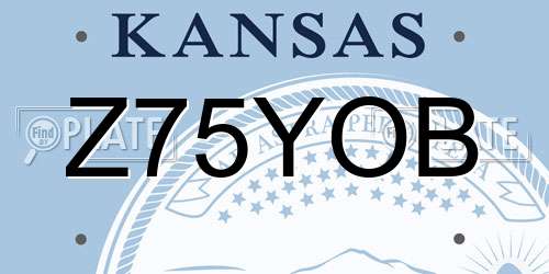 Z75YOB Kansas License Plate
