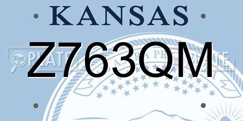 Z763QM Kansas License Plate
