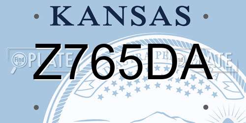 Z765DA Kansas License Plate