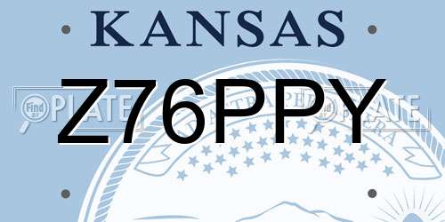 Z76PPY Kansas License Plate