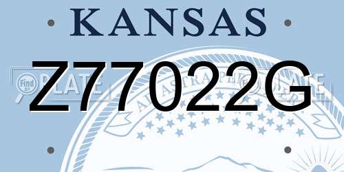 Z77022G Kansas License Plate