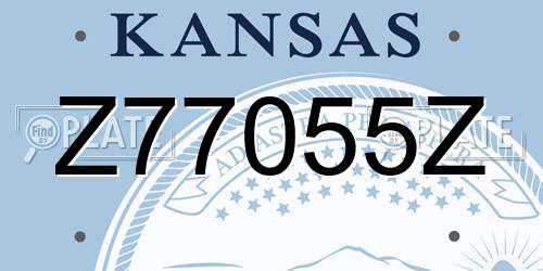 Z77055Z Kansas License Plate