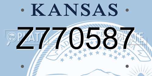 Z770587 Kansas License Plate