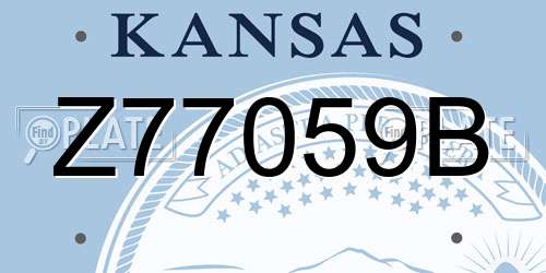 Z77059B Kansas License Plate