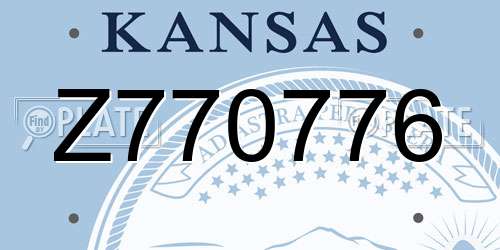 Z770776 Kansas License Plate