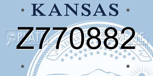 Z770882 Kansas License Plate