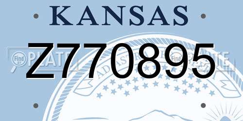 Z770895 Kansas License Plate