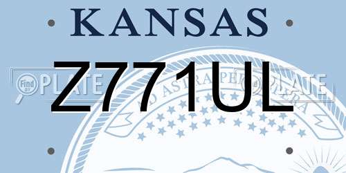 Z771UL Kansas License Plate