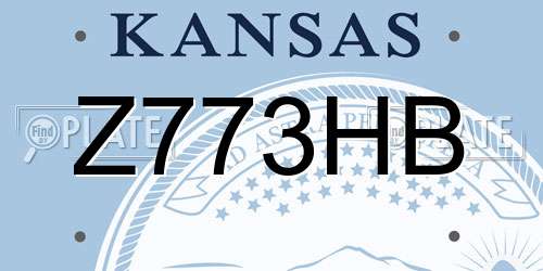 Z773HB Kansas License Plate