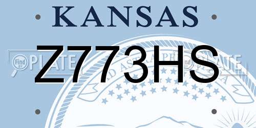 Z773HS Kansas License Plate