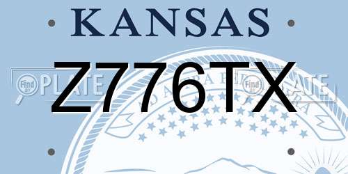 Z776TX Kansas License Plate