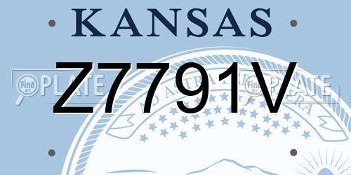 Z7791V Kansas License Plate