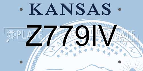 Z779IV Kansas License Plate