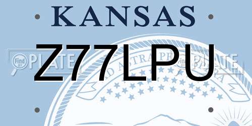 Z77LPU Kansas License Plate
