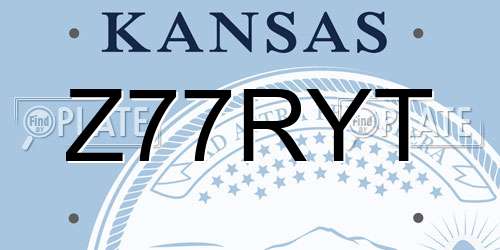 Z77RYT Kansas License Plate
