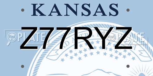 Z77RYZ Kansas License Plate