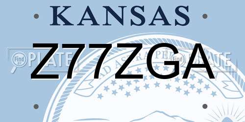 Z77ZGA Kansas License Plate