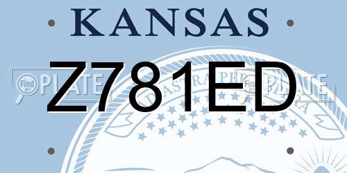 Z781ED Kansas License Plate