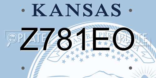 Z781EO Kansas License Plate