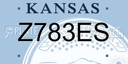 Z783ES Kansas License Plate