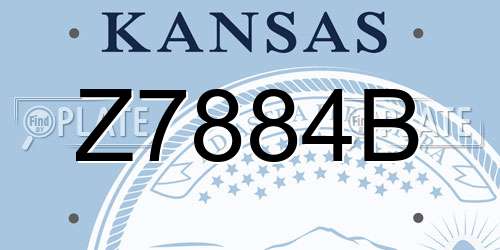 Z7884B Kansas License Plate