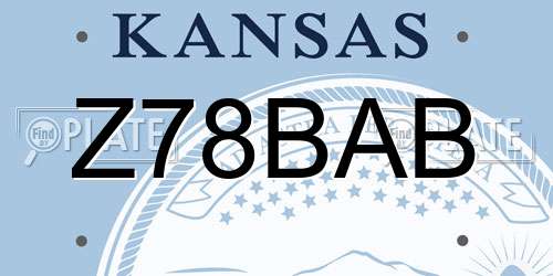 Z78BAB Kansas License Plate