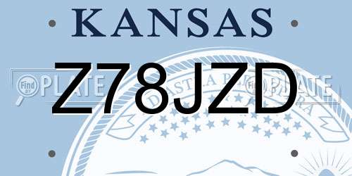 Z78JZD Kansas License Plate