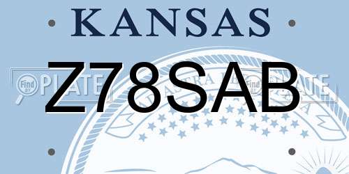 Z78SAB Kansas License Plate