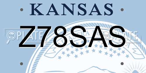 Z78SAS Kansas License Plate