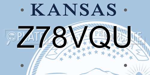 Z78VQU Kansas License Plate