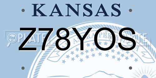 Z78YOS Kansas License Plate