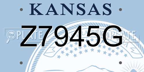 Z7945G Kansas License Plate