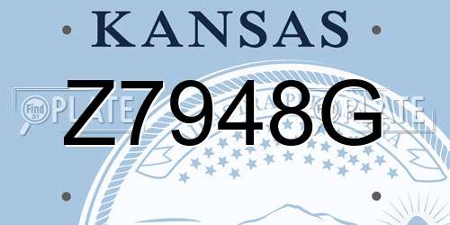 Z7948G Kansas License Plate