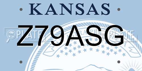 Z79ASG Kansas License Plate