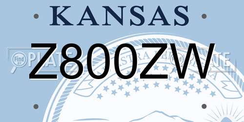 Z800ZW Kansas License Plate