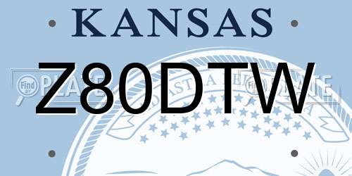 Z80DTW Kansas License Plate