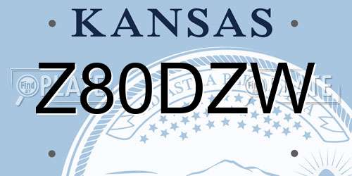 Z80DZW Kansas License Plate