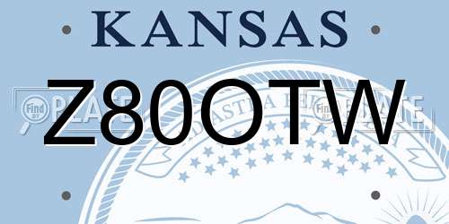 Z80OTW Kansas License Plate