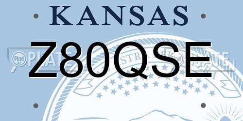 Z80QSE Kansas License Plate