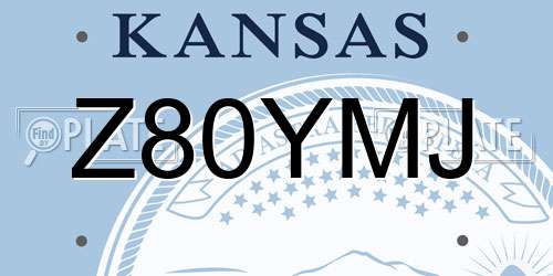 Z80YMJ Kansas License Plate