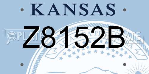 Z8152B Kansas License Plate
