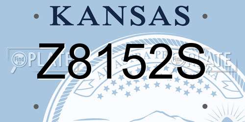 Z8152S Kansas License Plate