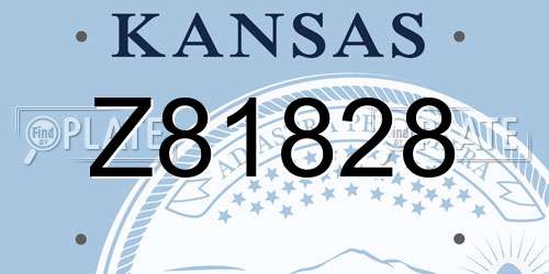Z81828 Kansas License Plate