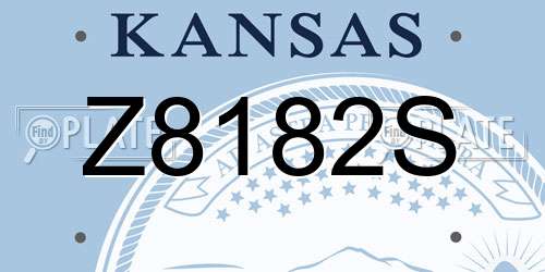 Z8182S Kansas License Plate