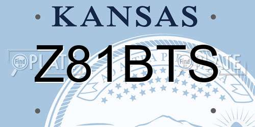 Z81BTS Kansas License Plate