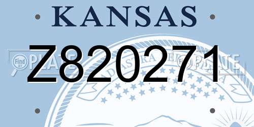 Z820271 Kansas License Plate