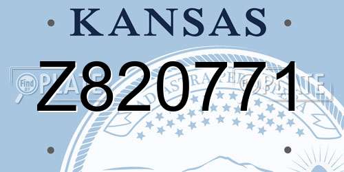 Z820771 Kansas License Plate