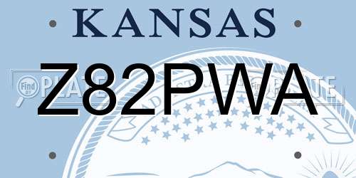 Z82PWA Kansas License Plate